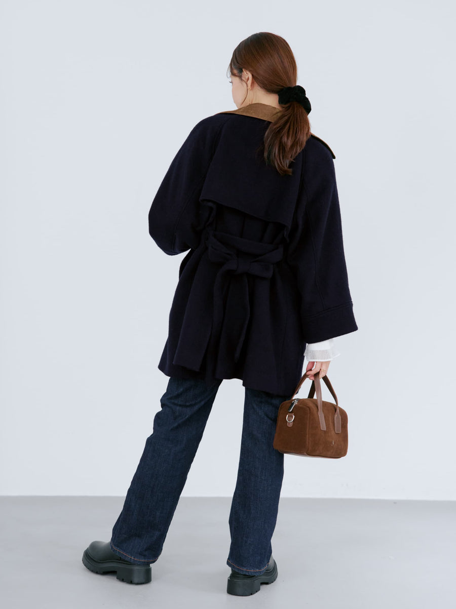 ＜sweetweb掲載＞2wayカラーゴールドボタンミドルコート　[通常]