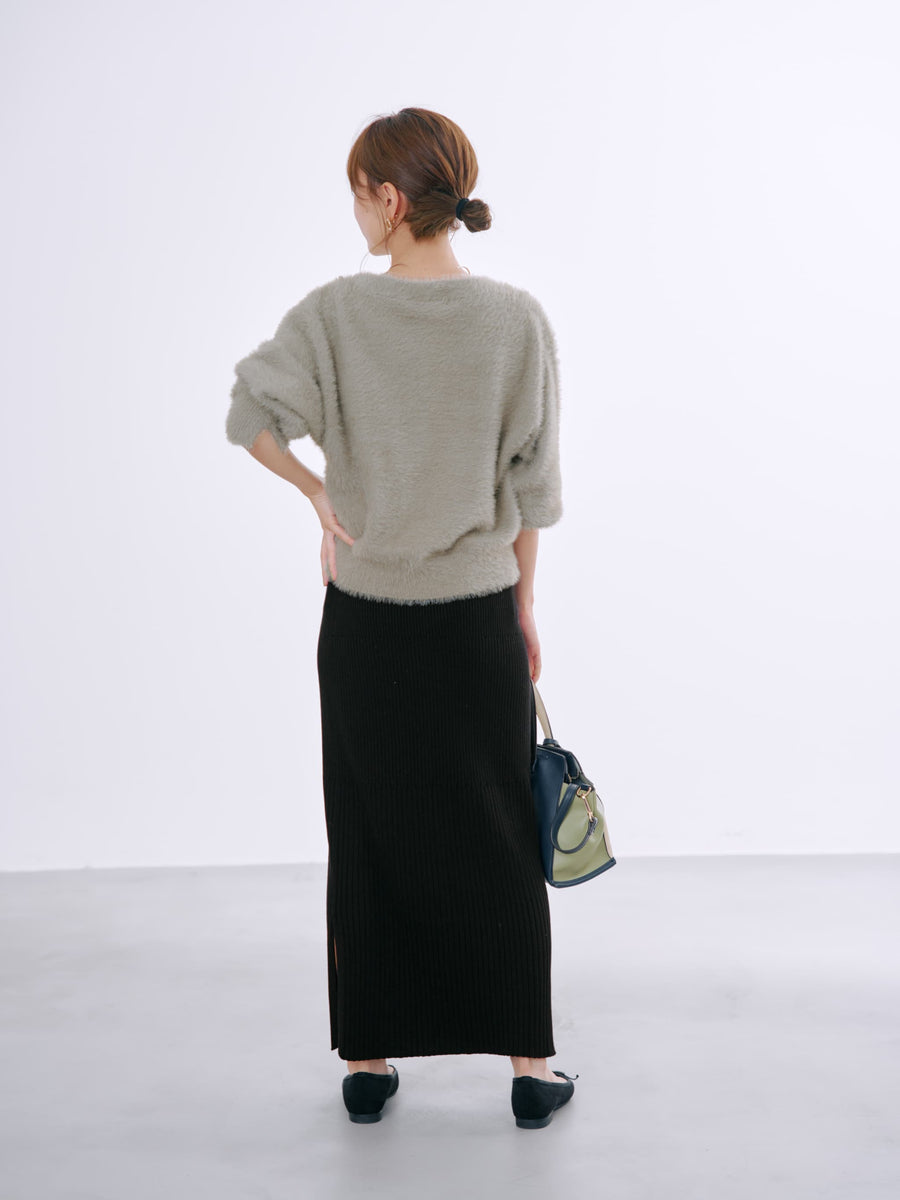 ウォッシャブルウールリブIラインスカート-short & regular　[通常]