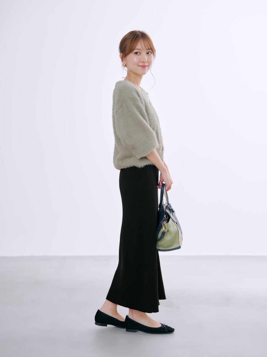 フェザーVネックカーディガン　[通常]