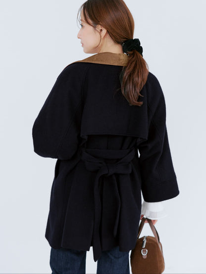 ＜sweetweb掲載＞2wayカラーゴールドボタンミドルコート　[通常]