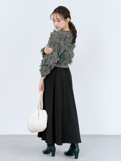 フリンジジャカードショートカーディガン　[通常]