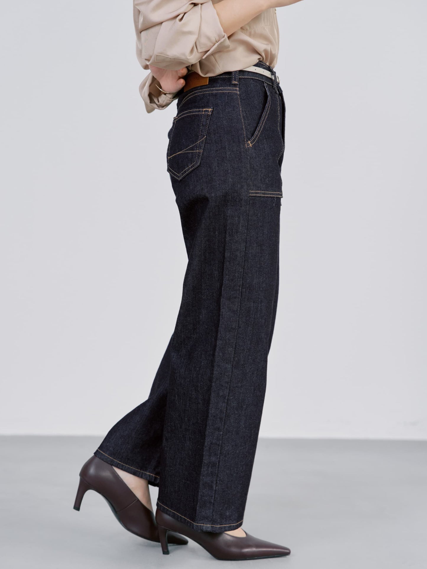 【SOMETHINGコラボ】ベイカーストレートデニム-short & regular　[通常]