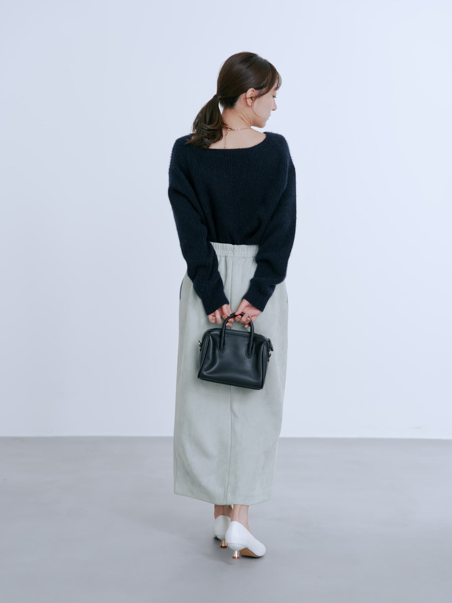 ゴールドリベットスウェードライクスカート-short & regular 　[通常]