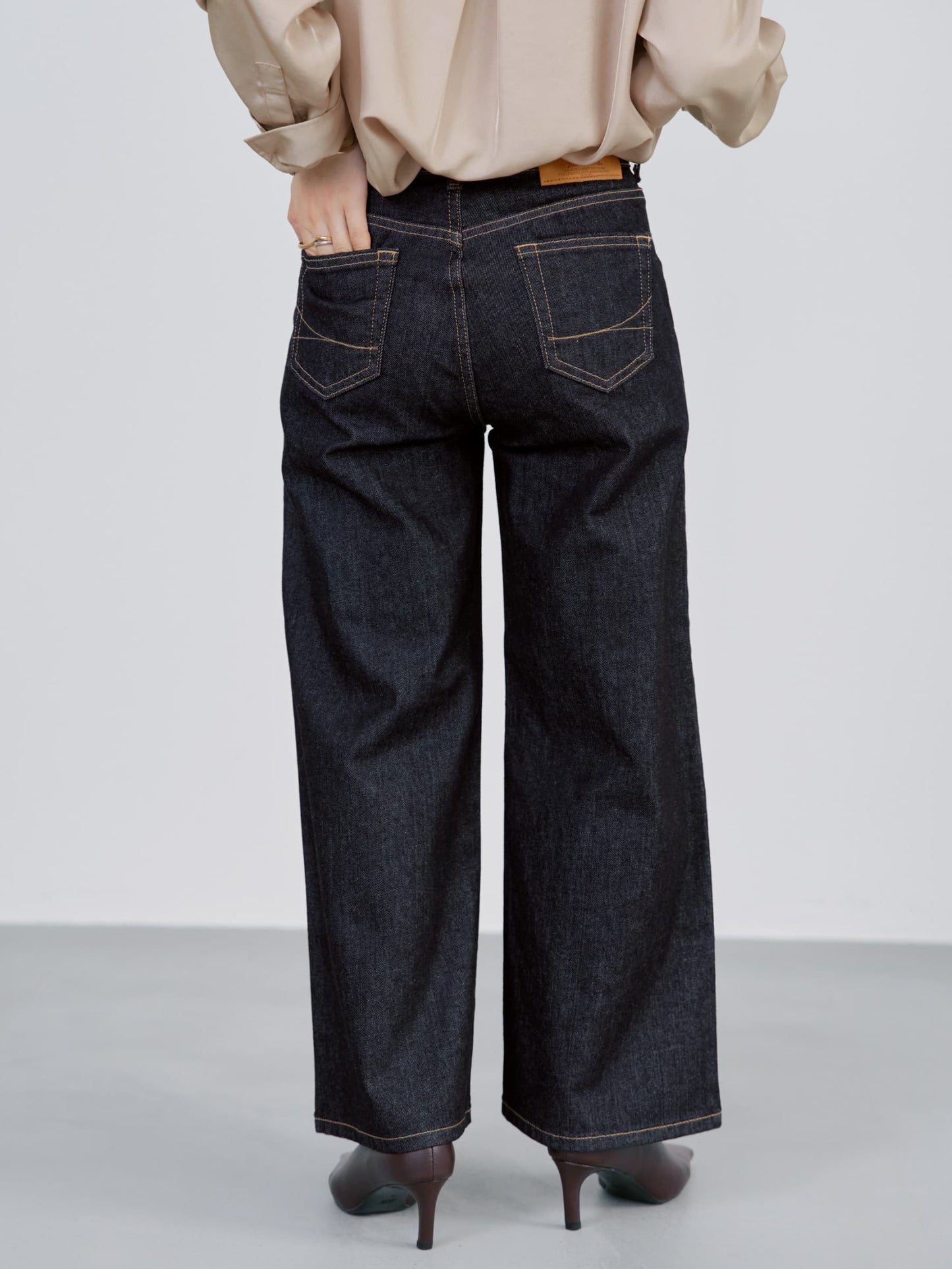 【SOMETHINGコラボ】ベイカーストレートデニム-short & regular　[通常]