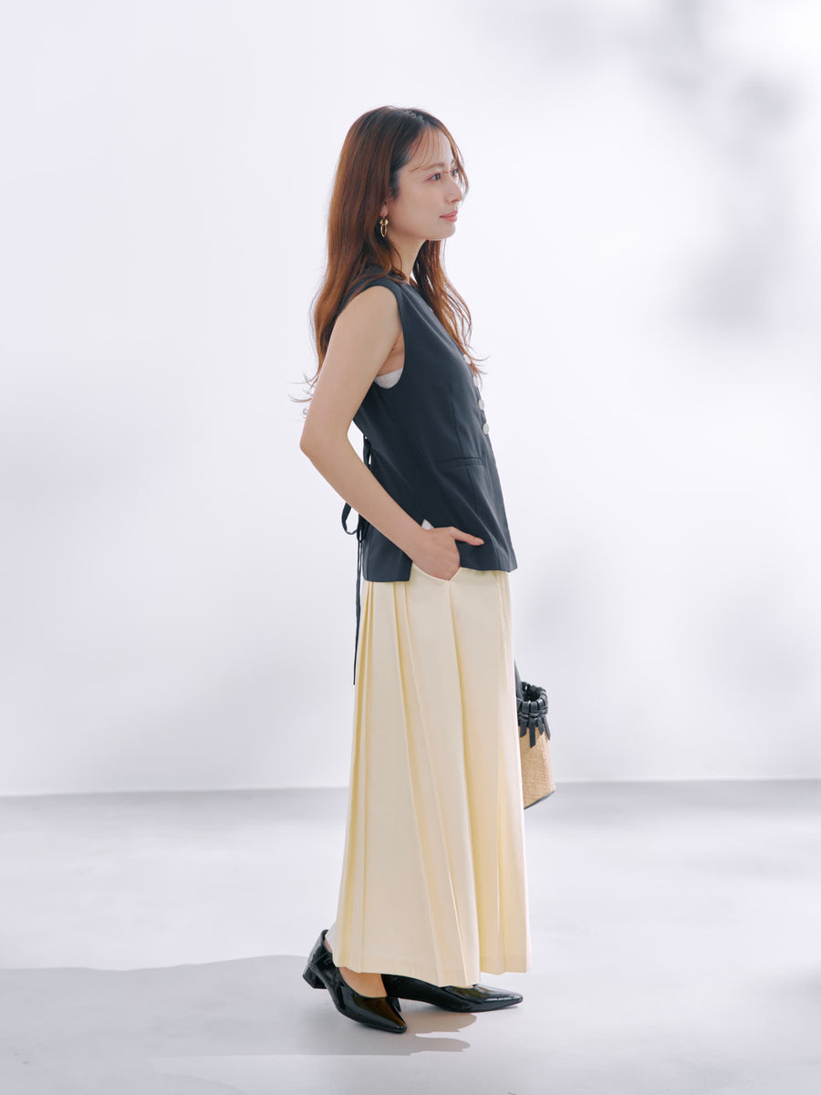 ランダムタックプリーツスカート-short & regular　[通常]