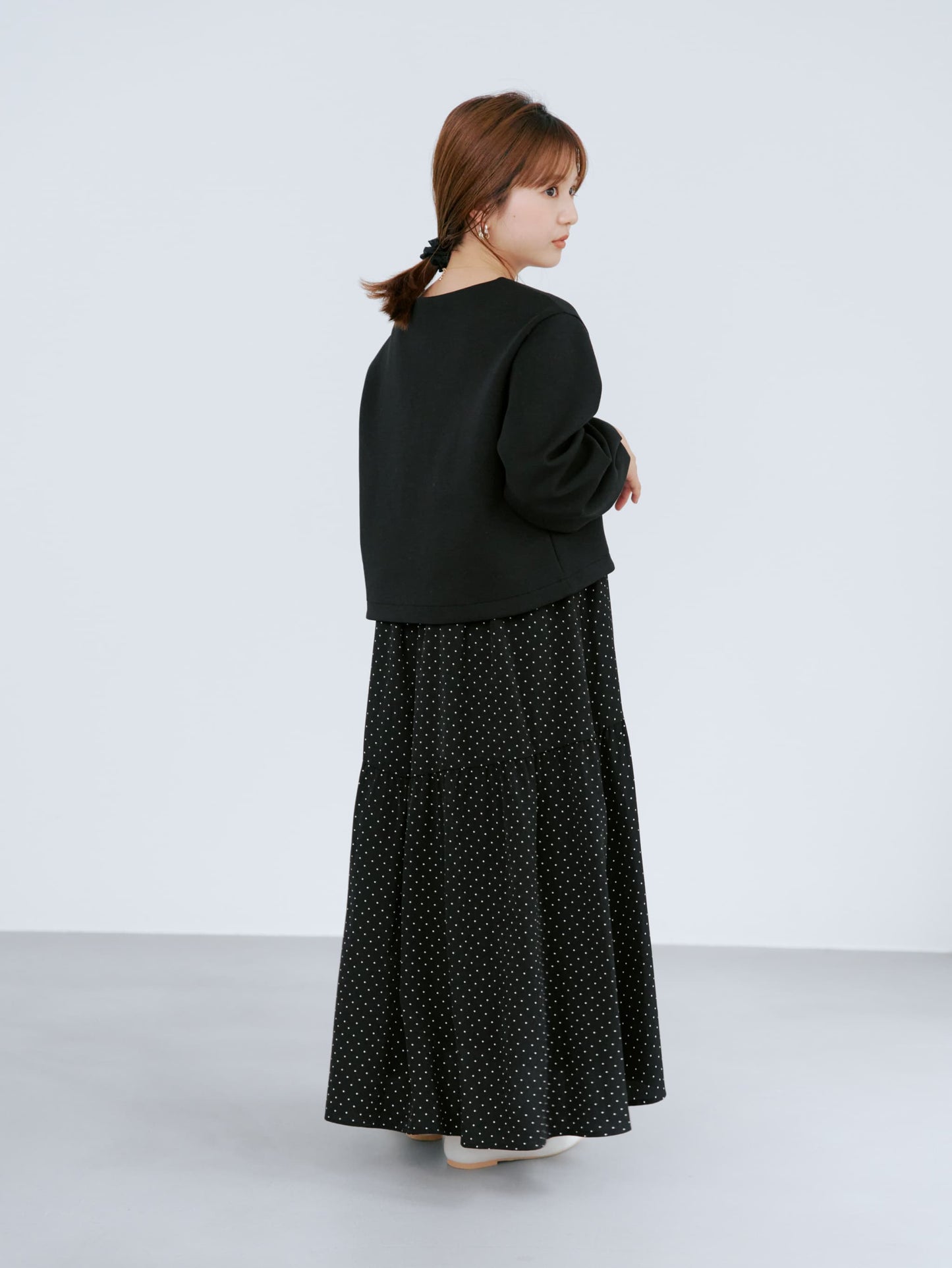 ダンボールトップスドットキャミワンピセット-short & regular　[通常]