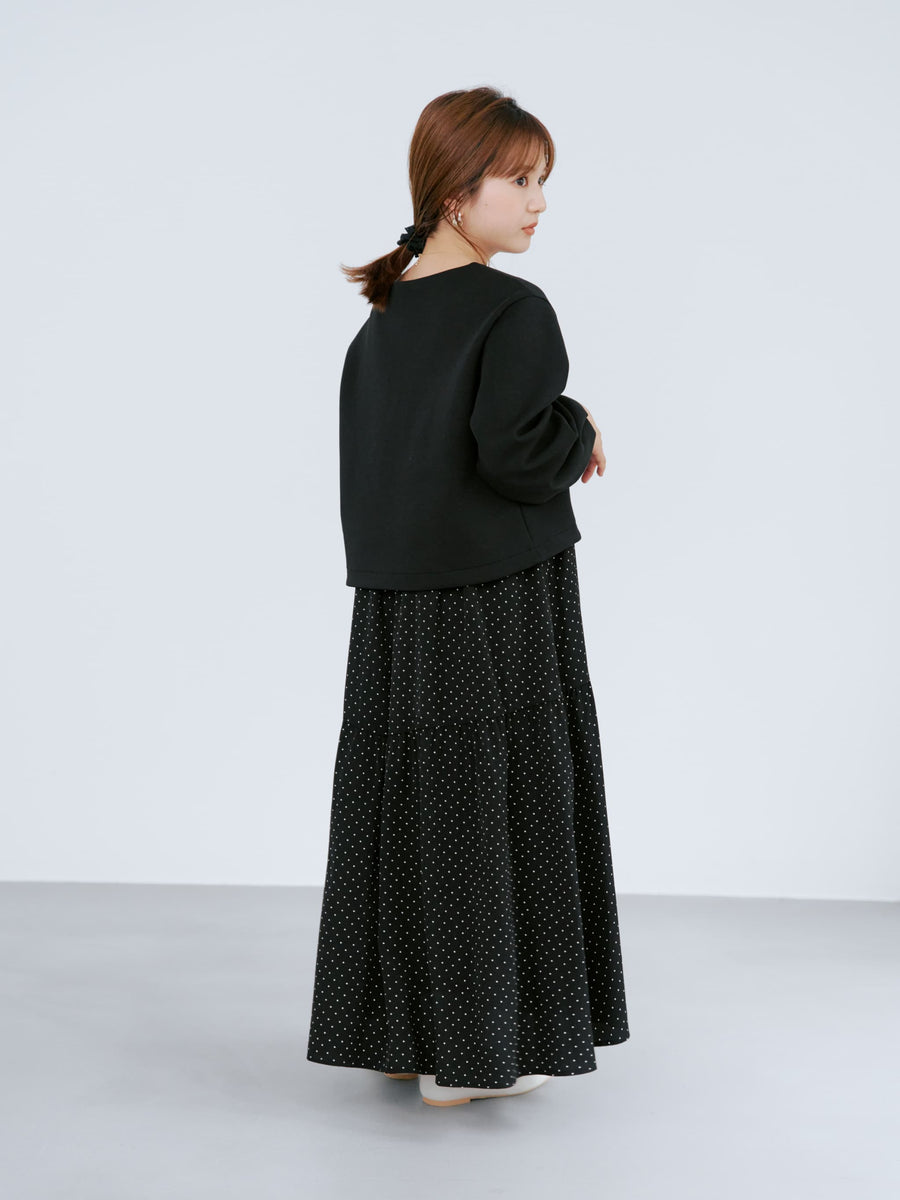 ダンボールトップスドットキャミワンピセット-short & regular　[通常]