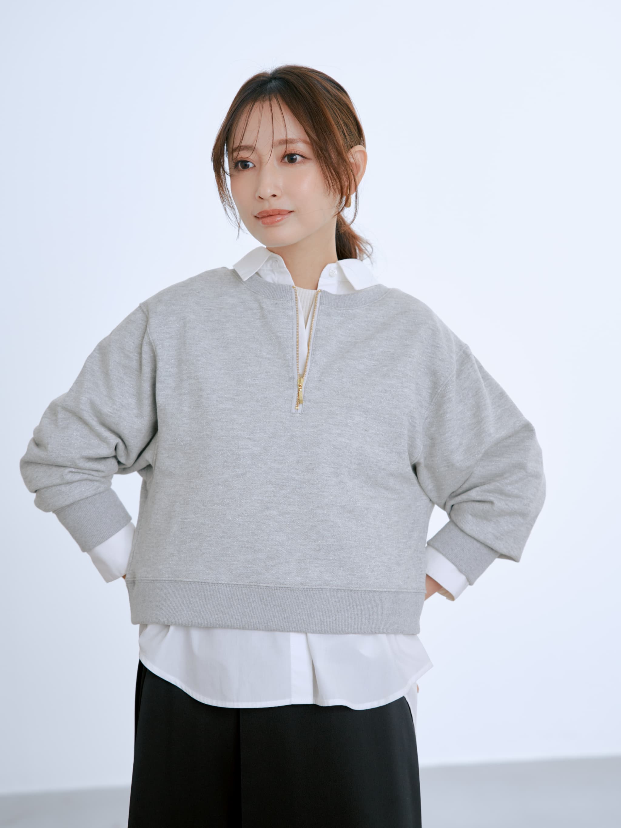 2wayラメスウェット | 小柄・低身長女性向けファッション通販