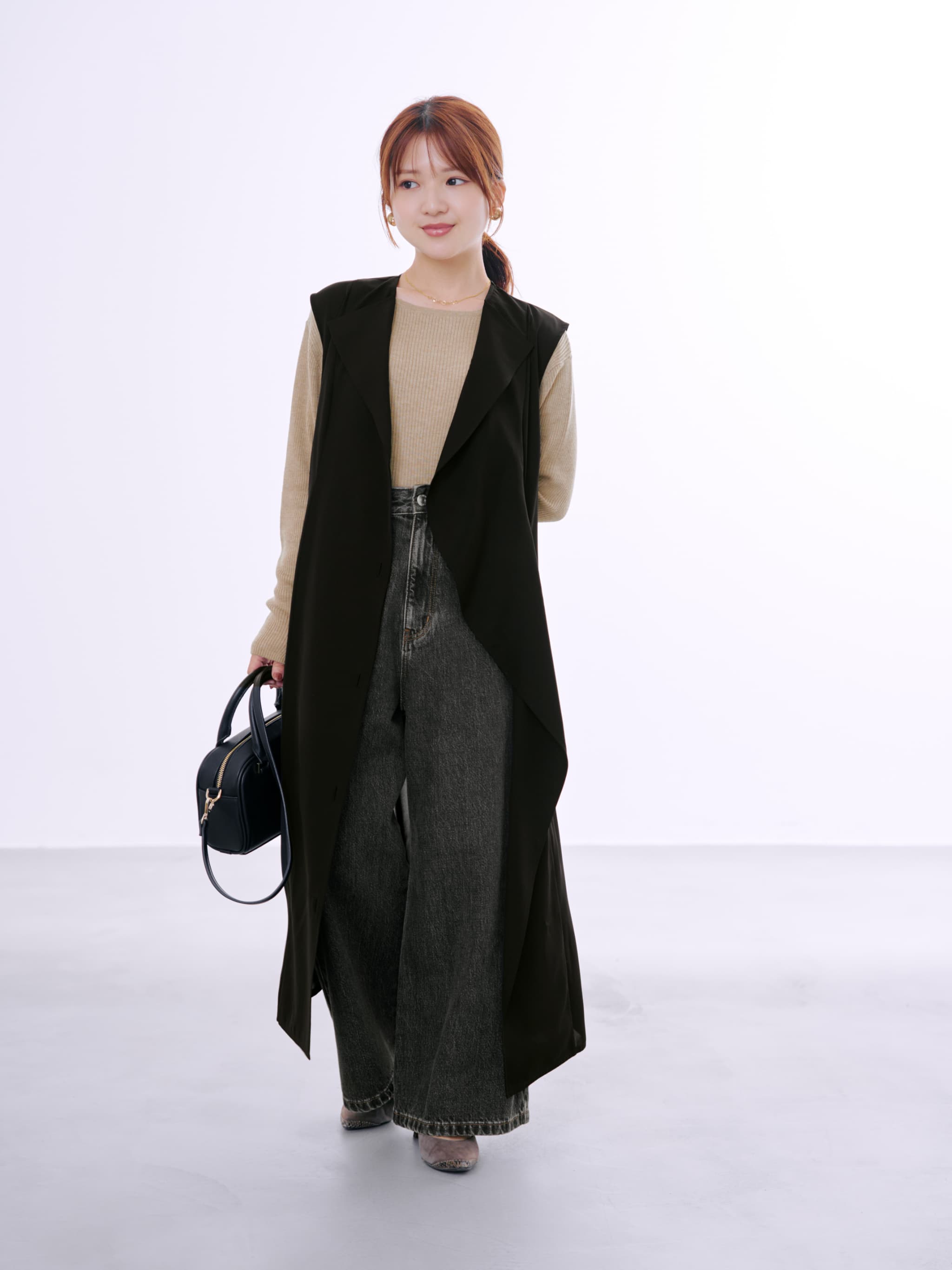 ラッフルとろみジレワンピース-short & regular | 小柄・低身長女性