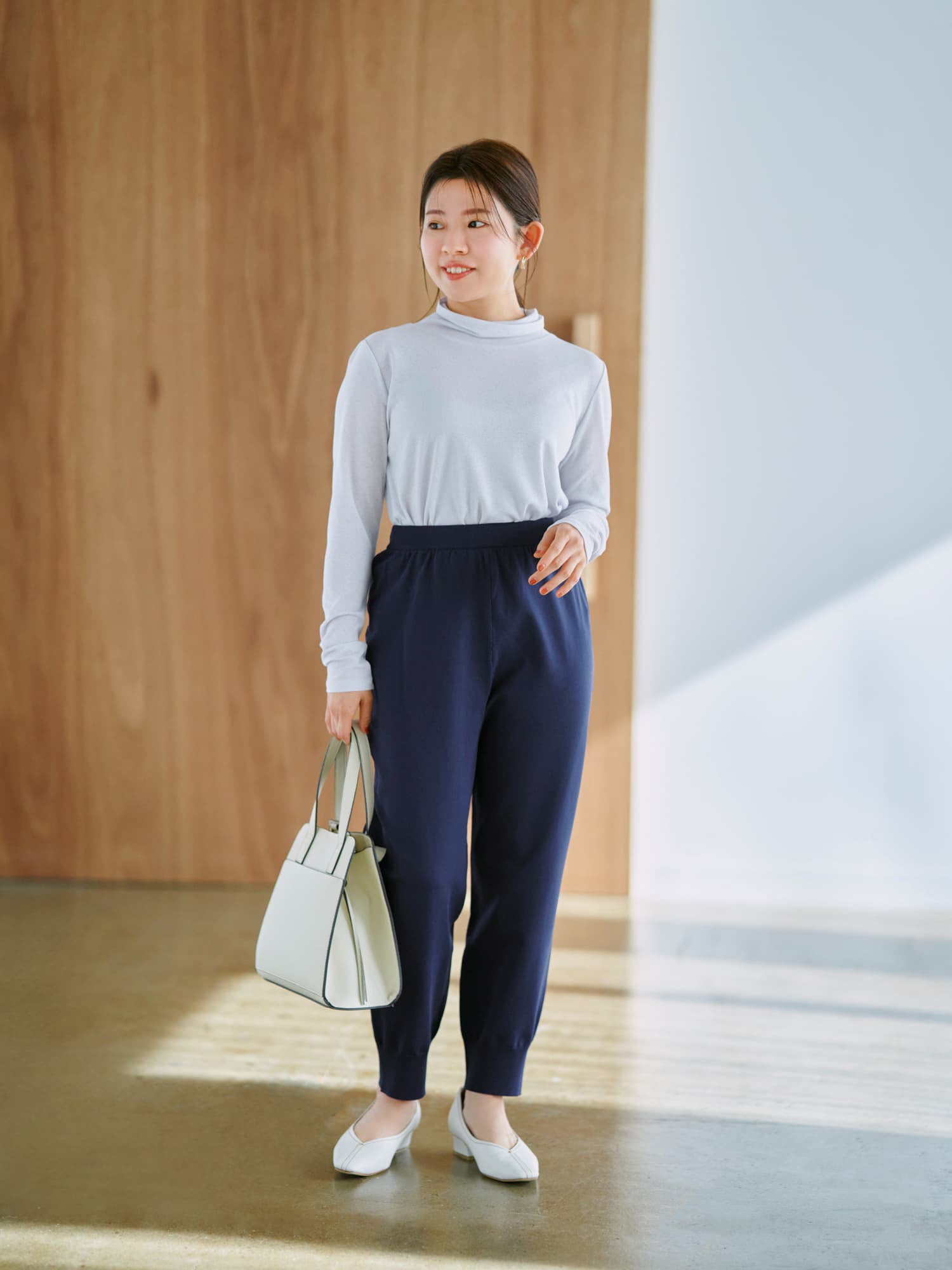 ソフトシアーハイネックカットソー | 小柄・低身長女性向け