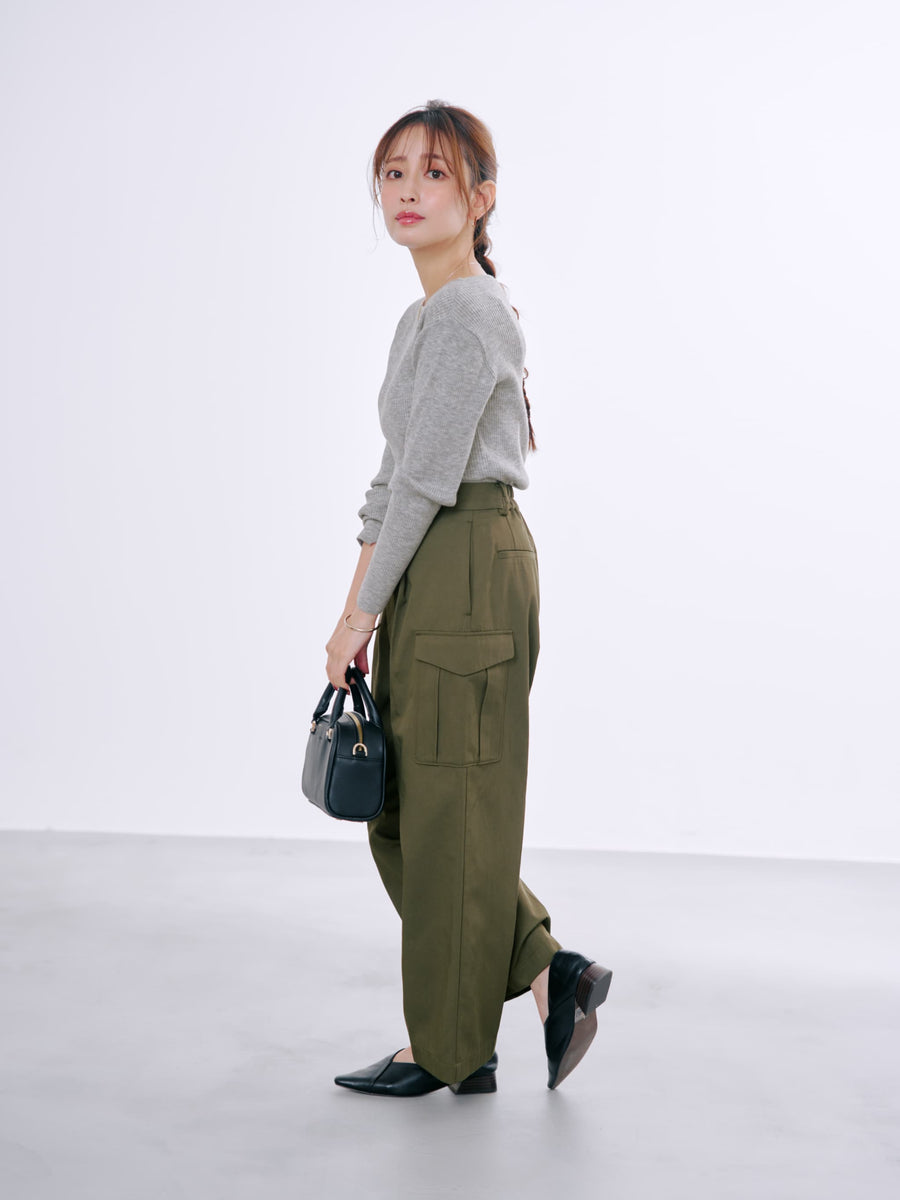 ワイドストレートカーゴパンツ-short & regular　[通常]