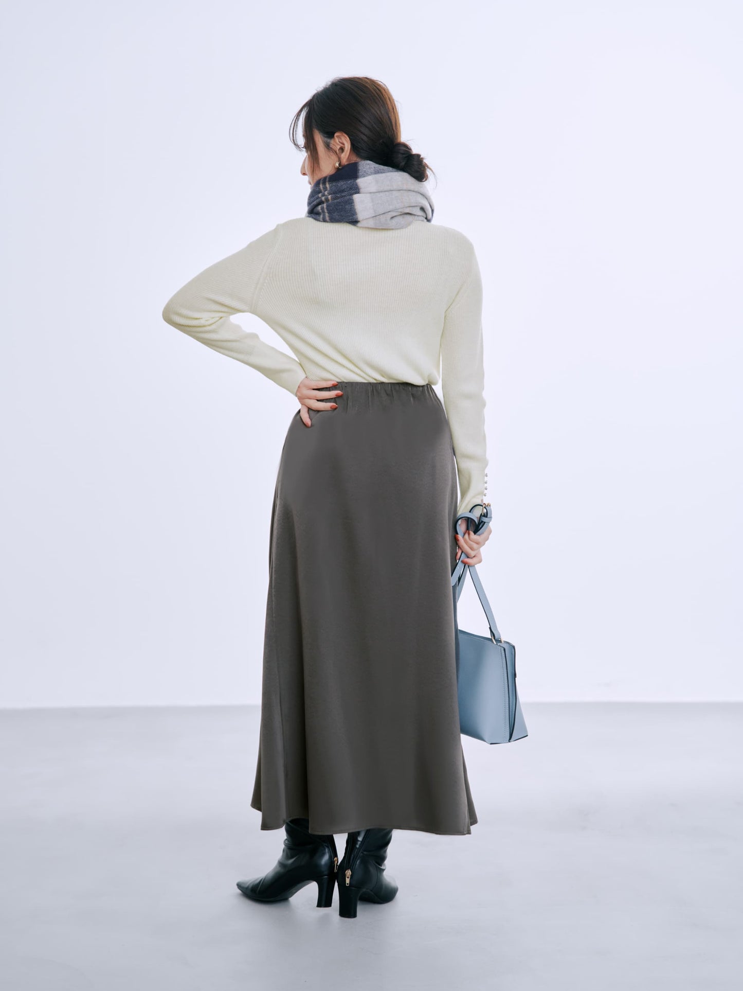 アシメナローサテンスカート-short & regular　[通常]