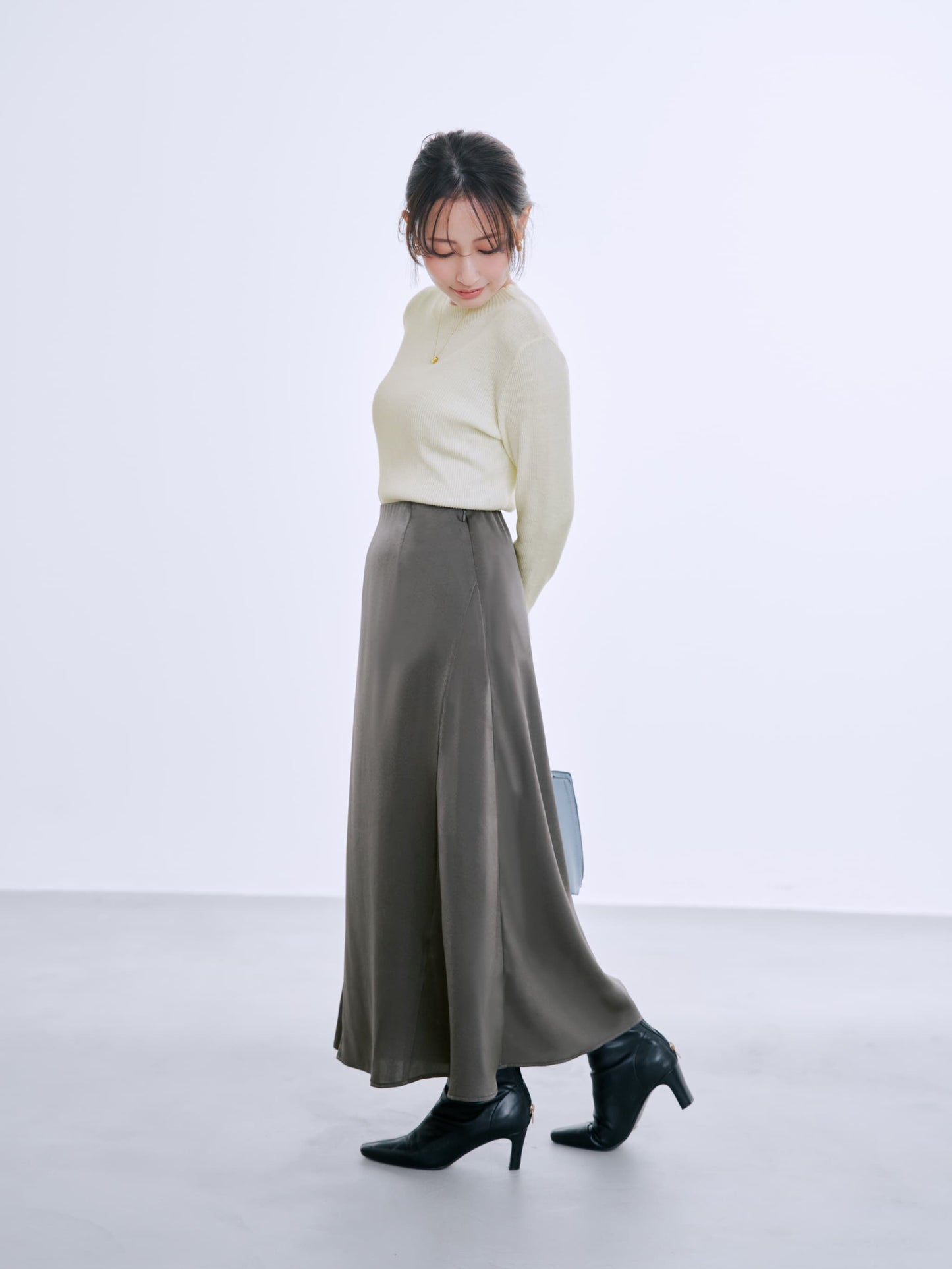 アシメナローサテンスカート-short & regular　[通常]