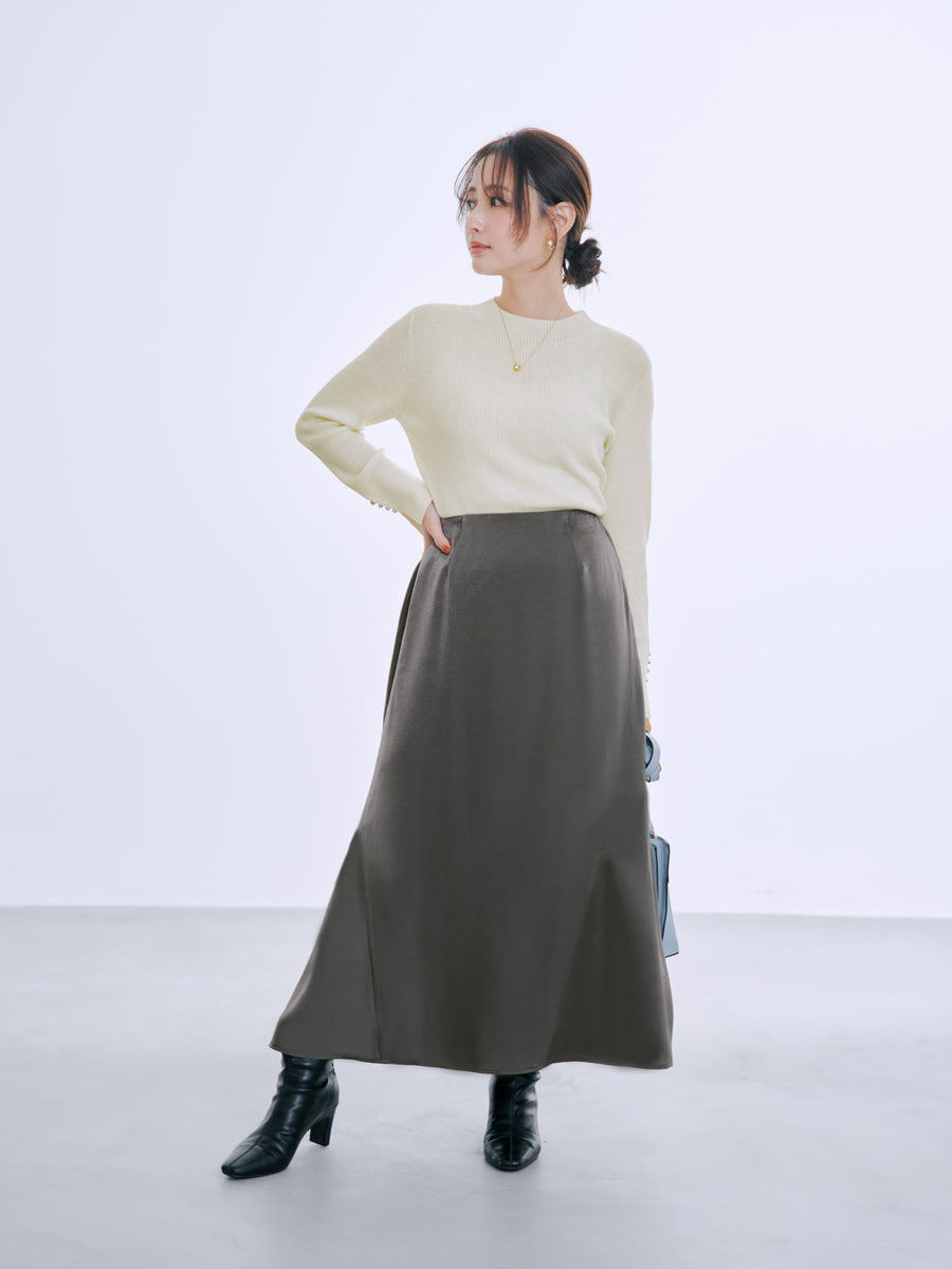 アシメナローサテンスカート-short & regular　[通常]