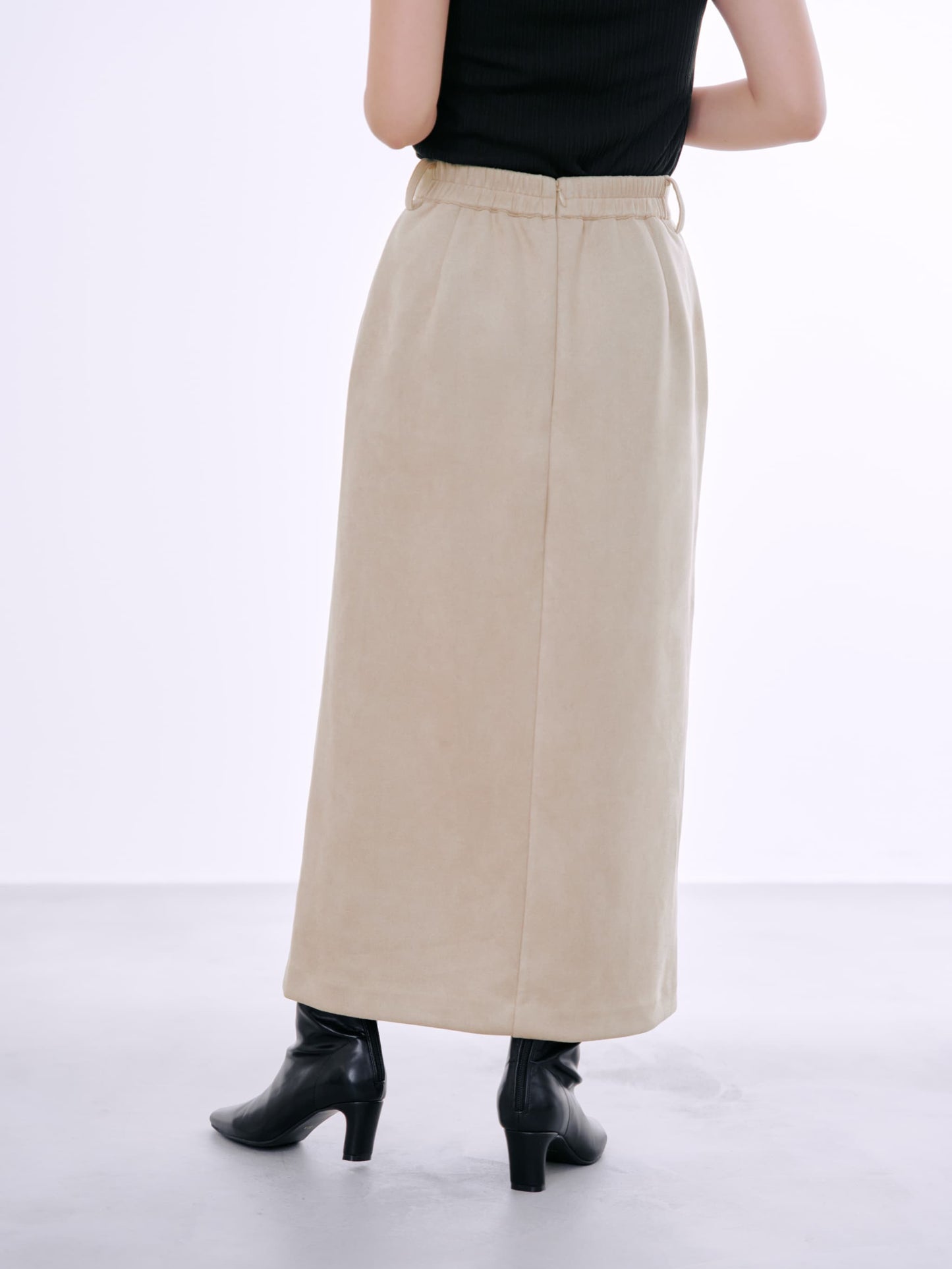 ゴールドリベットスウェードライクスカート-short & regular 　[通常]