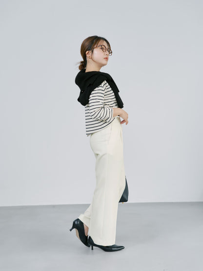 サイドスリットフレアパンツ-short & regular　[通常]