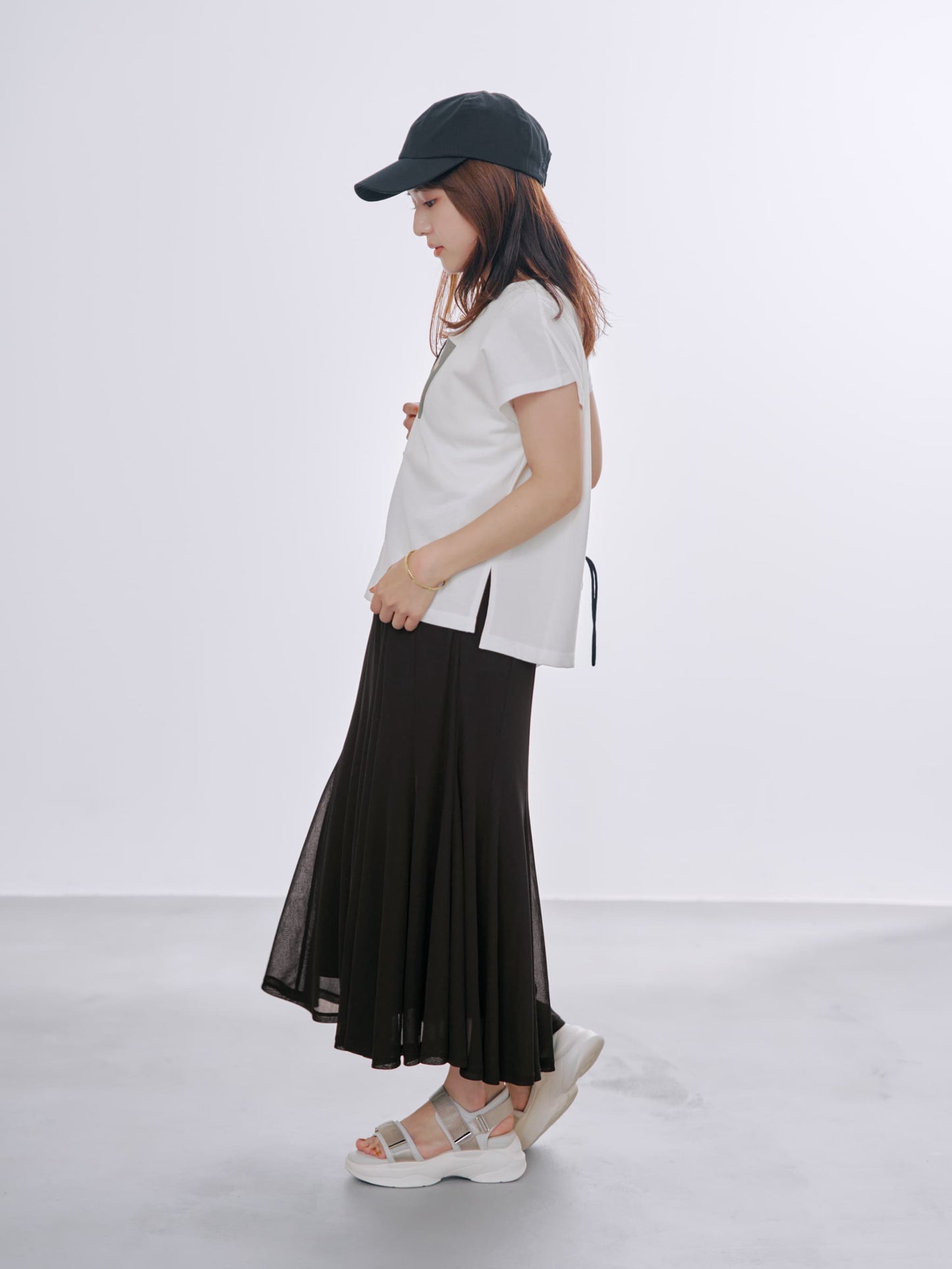 イレギュラーフレアとろみスカート-short & regular　[通常]