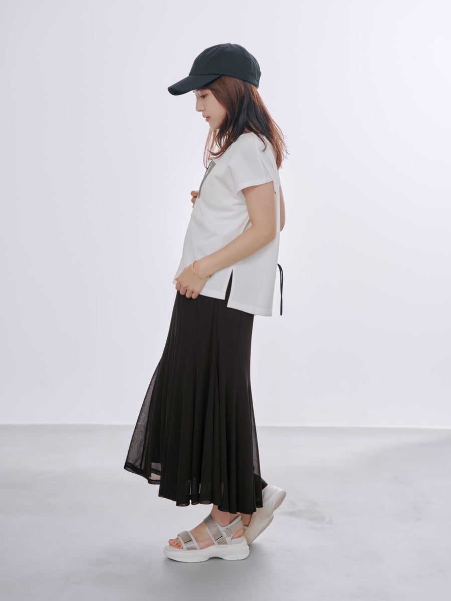 イレギュラーフレアとろみスカート-short & regular　[通常]