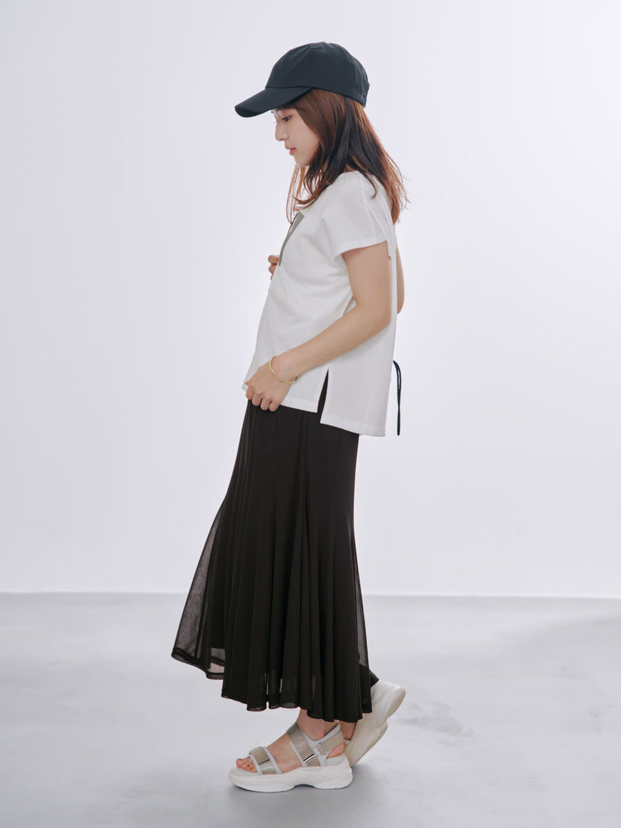 【汗染み防止】フラワーグラフィックTシャツ　[通常]