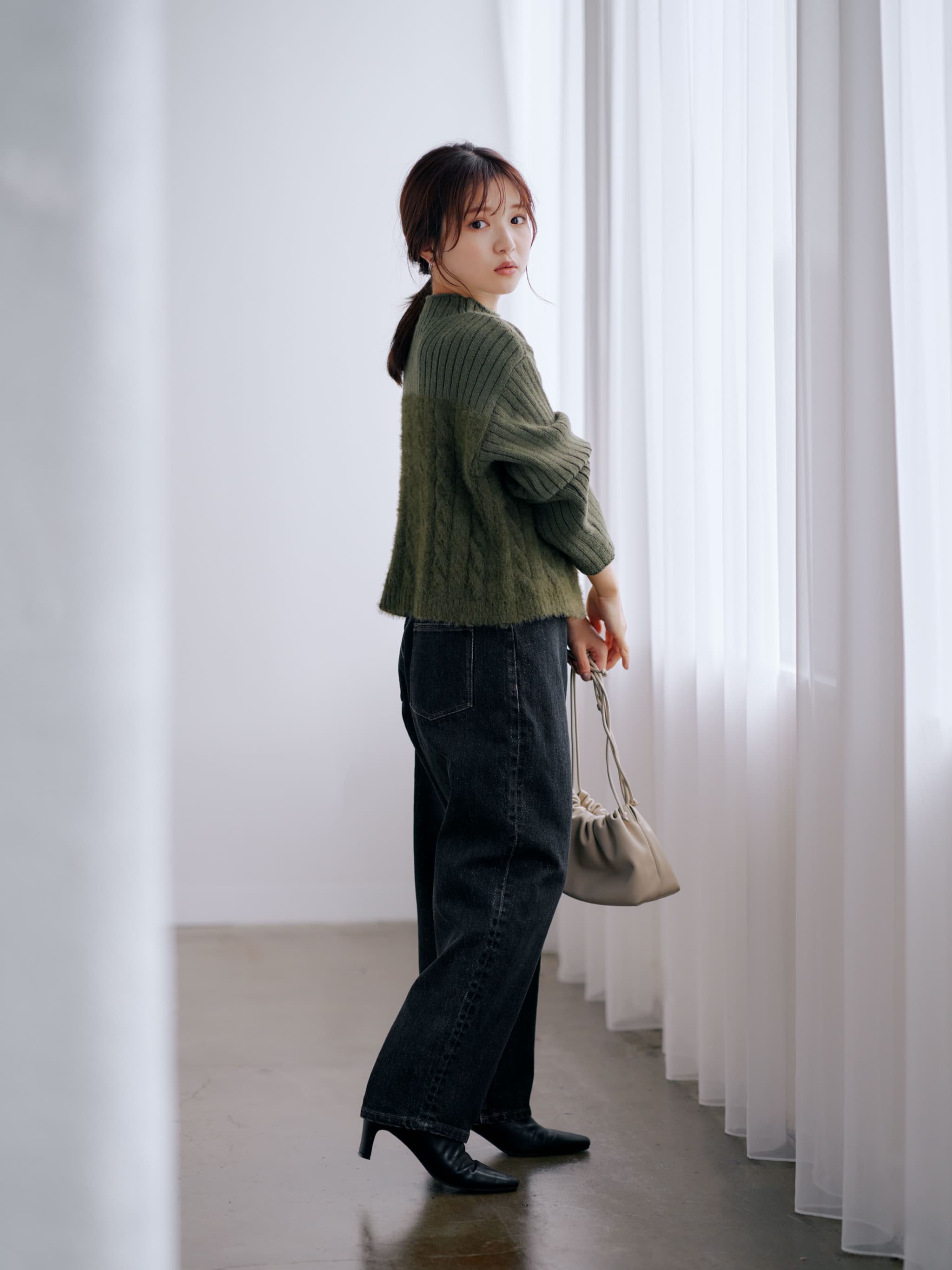 フェザーケーブルドッキングニット | 小柄・低身長女性向け