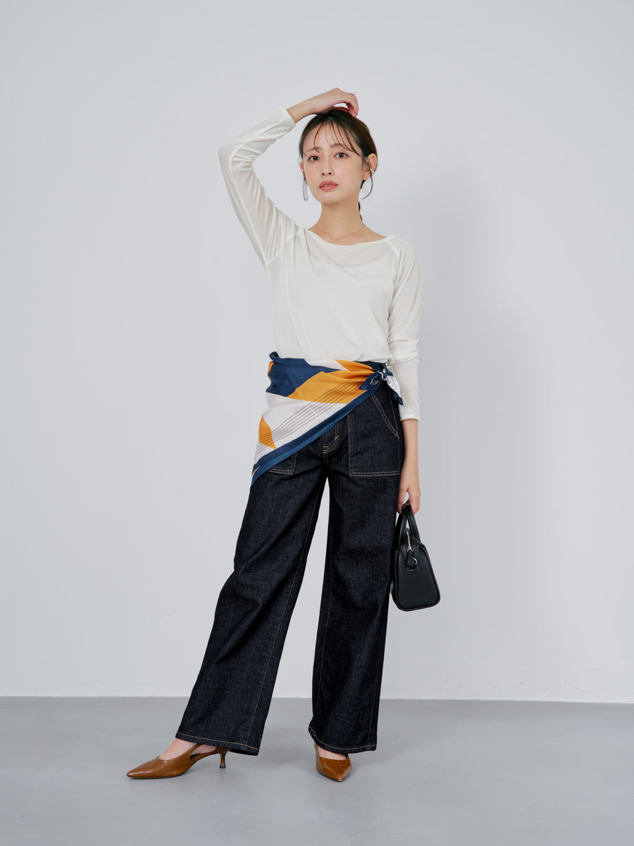 シアーベロアボートネックトップス　[通常]