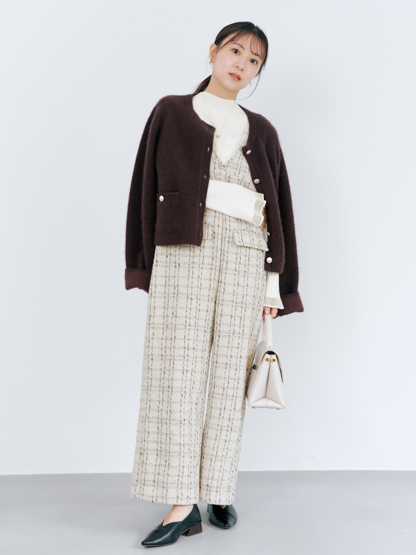 チェックツイードオールインワン-short & regular　[通常]