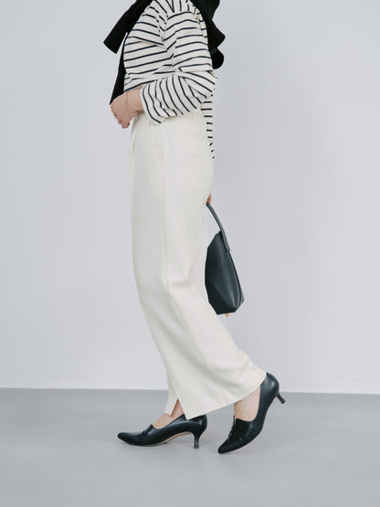 サイドスリットフレアパンツ-short & regular　[通常]