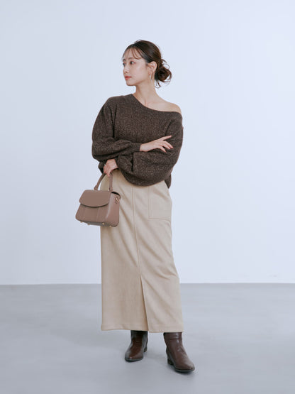 フォックスアンゴラ2wayネックニット　[通常]