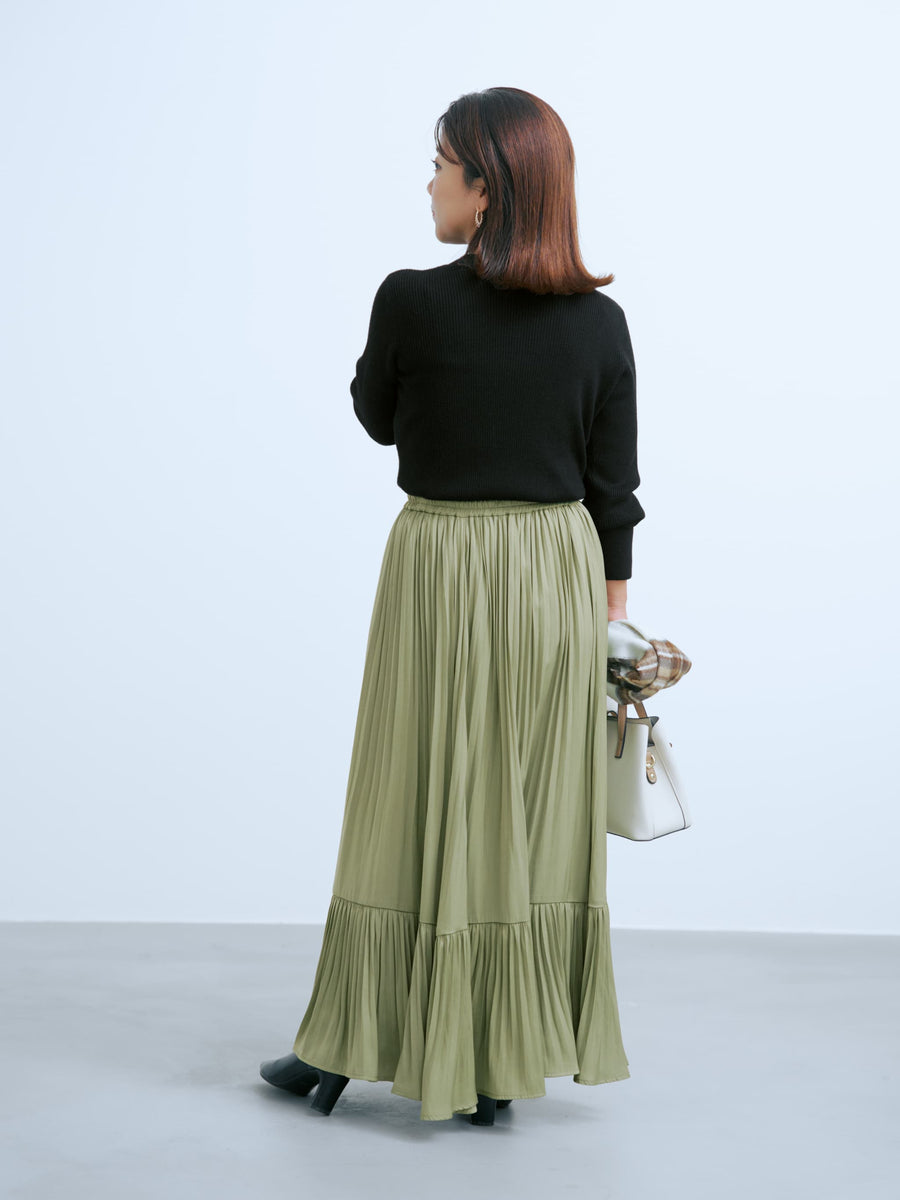 プリーツティアードヘムスカート-short & regular　[通常]