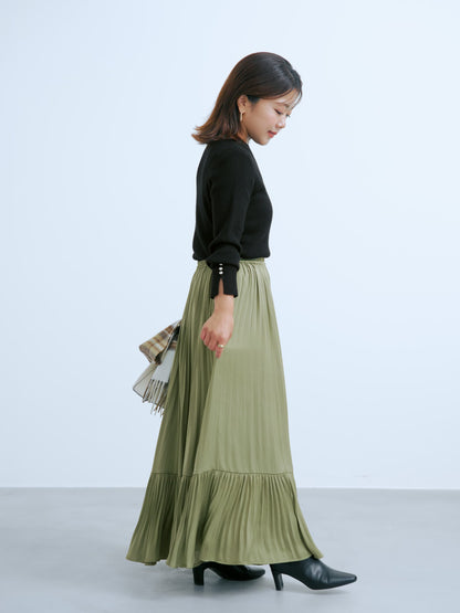 プリーツティアードヘムスカート-short & regular　[通常]