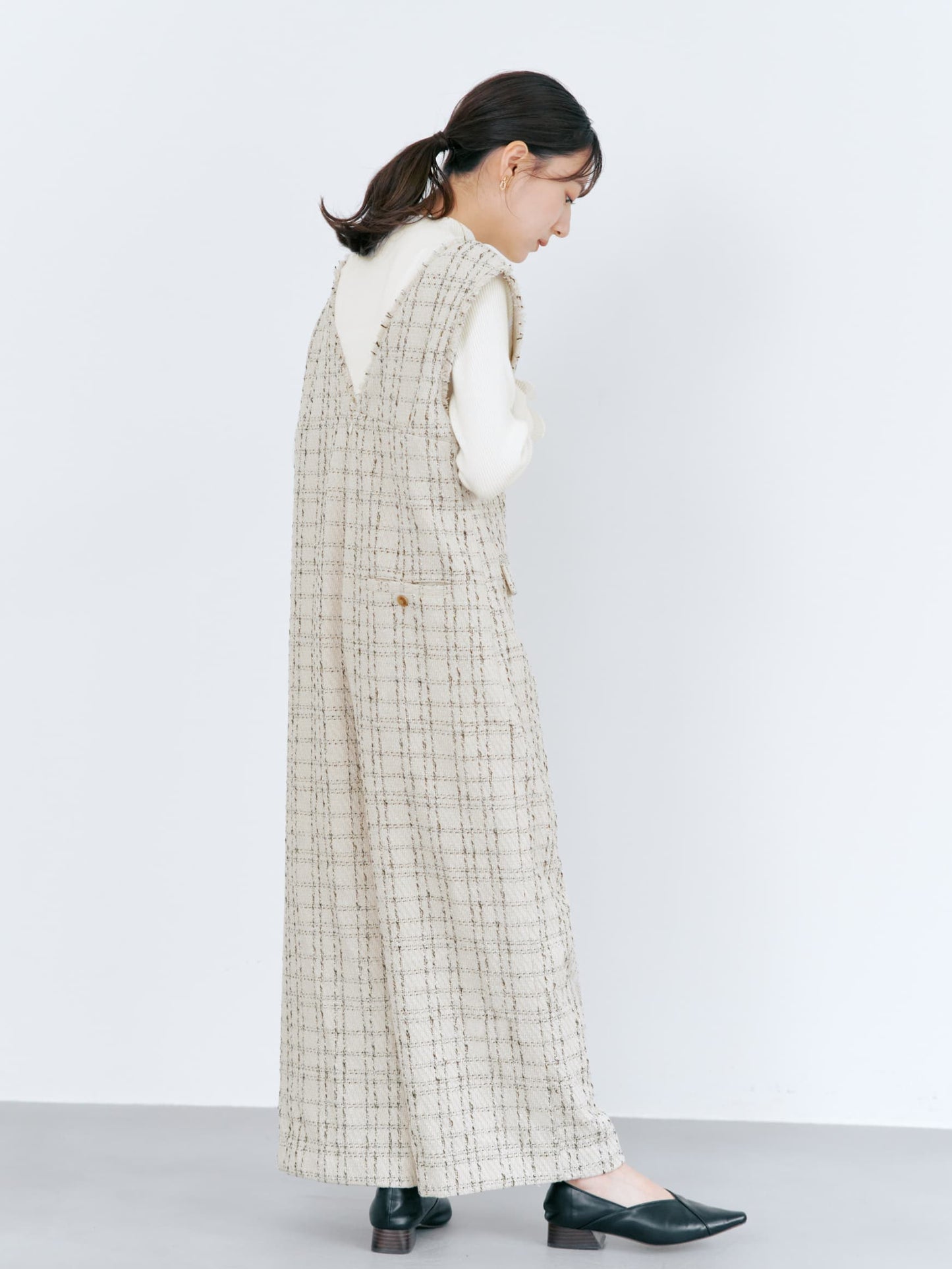 チェックツイードオールインワン-short & regular　[通常]