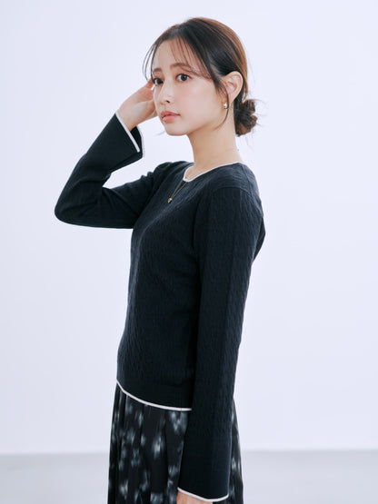 ミニケーブルリブニット　[通常]