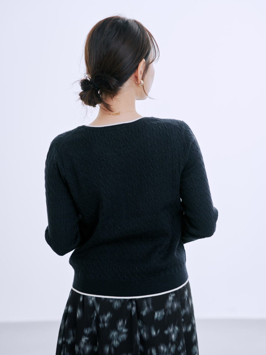 ミニケーブルリブニット　[通常]