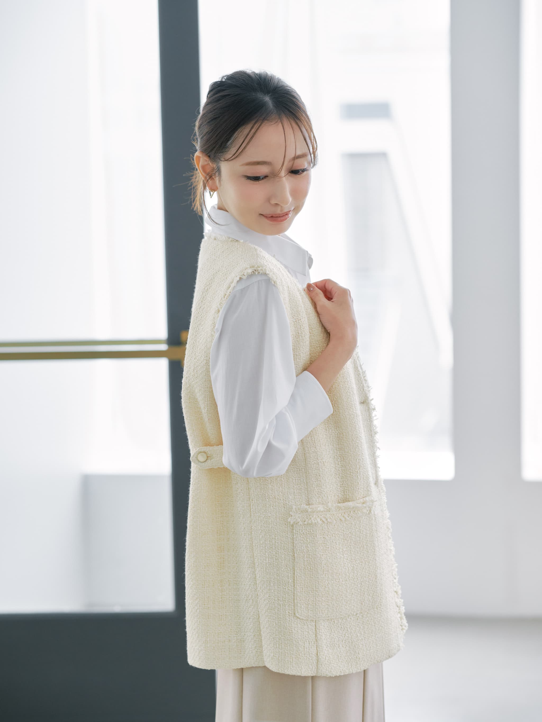 ミックスツイードジレ | 小柄・低身長女性向けファッション通販