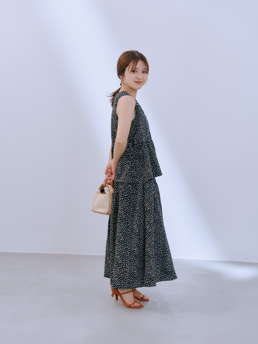 モノトーンアシメティアードスカート-short & regular　[通常]