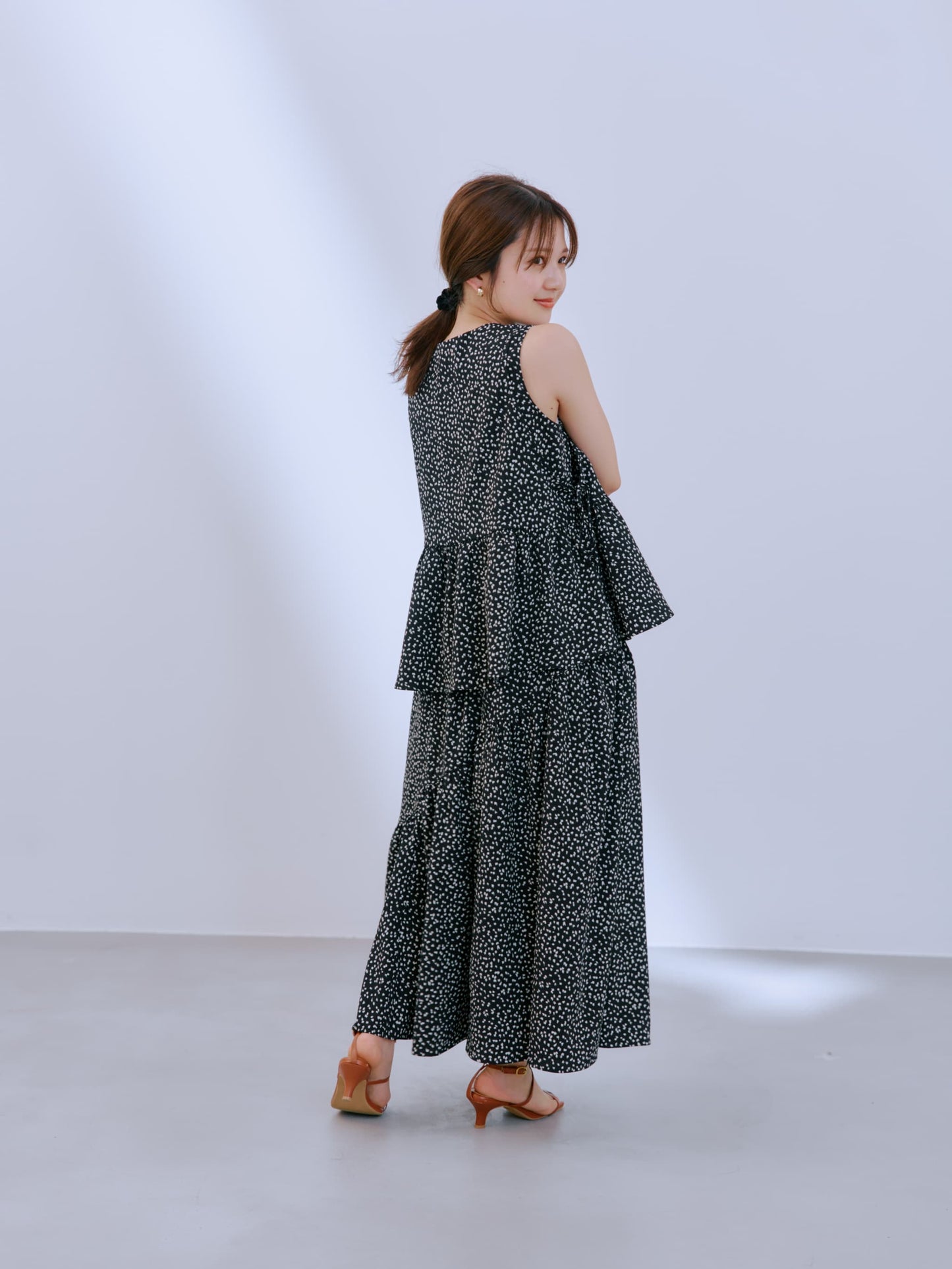 モノトーンアシメティアードスカート-short & regular　[通常]