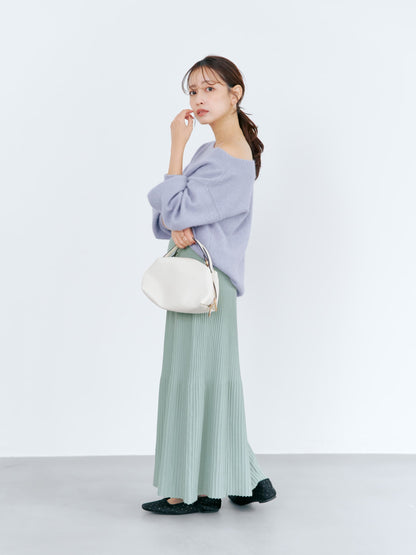 パネルリブマーメイドニットスカート-short & regular　[通常]