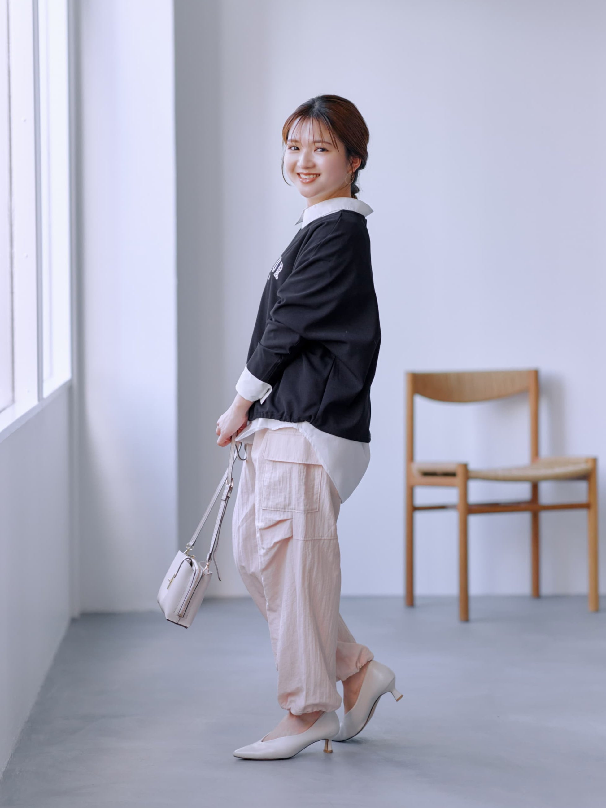 カットジョーゼットドロストトップス | 小柄・低身長女性向け