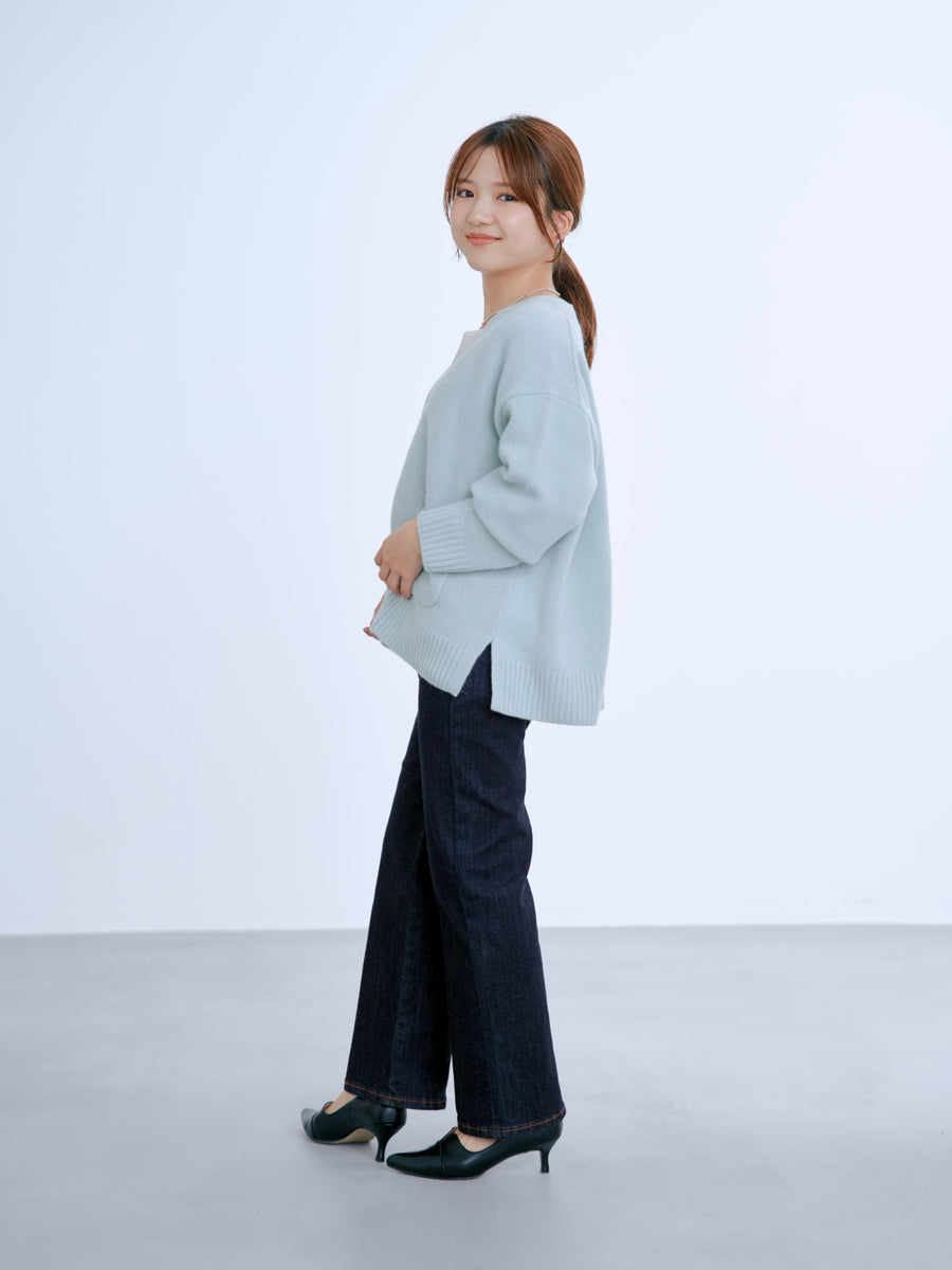 ウールカシミヤVネックロングカーディガン　[通常]