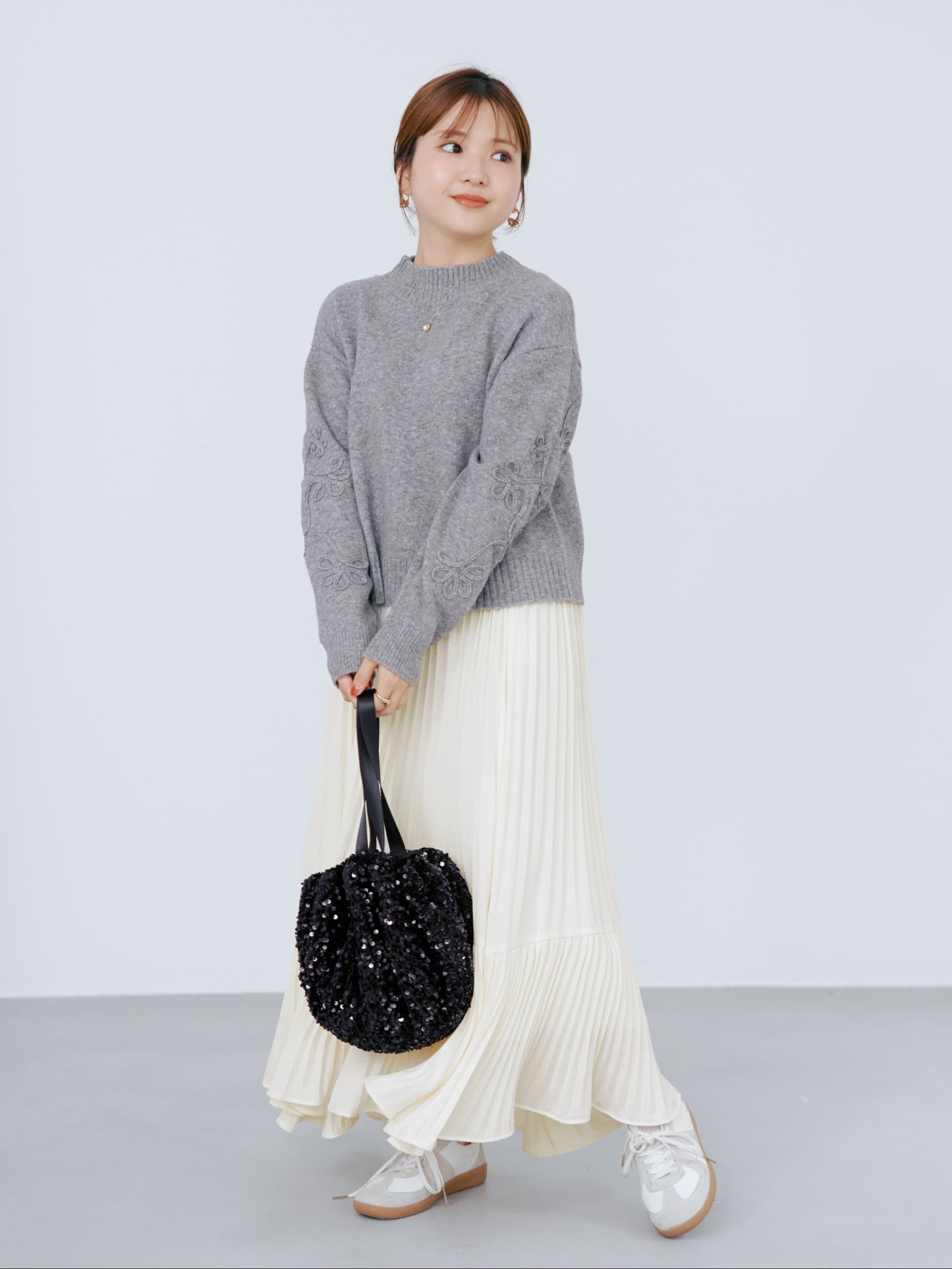 コードエンブロイダリーボトルネックニット　[通常]