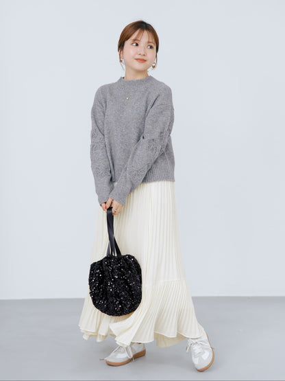 コードエンブロイダリーボトルネックニット　[通常]