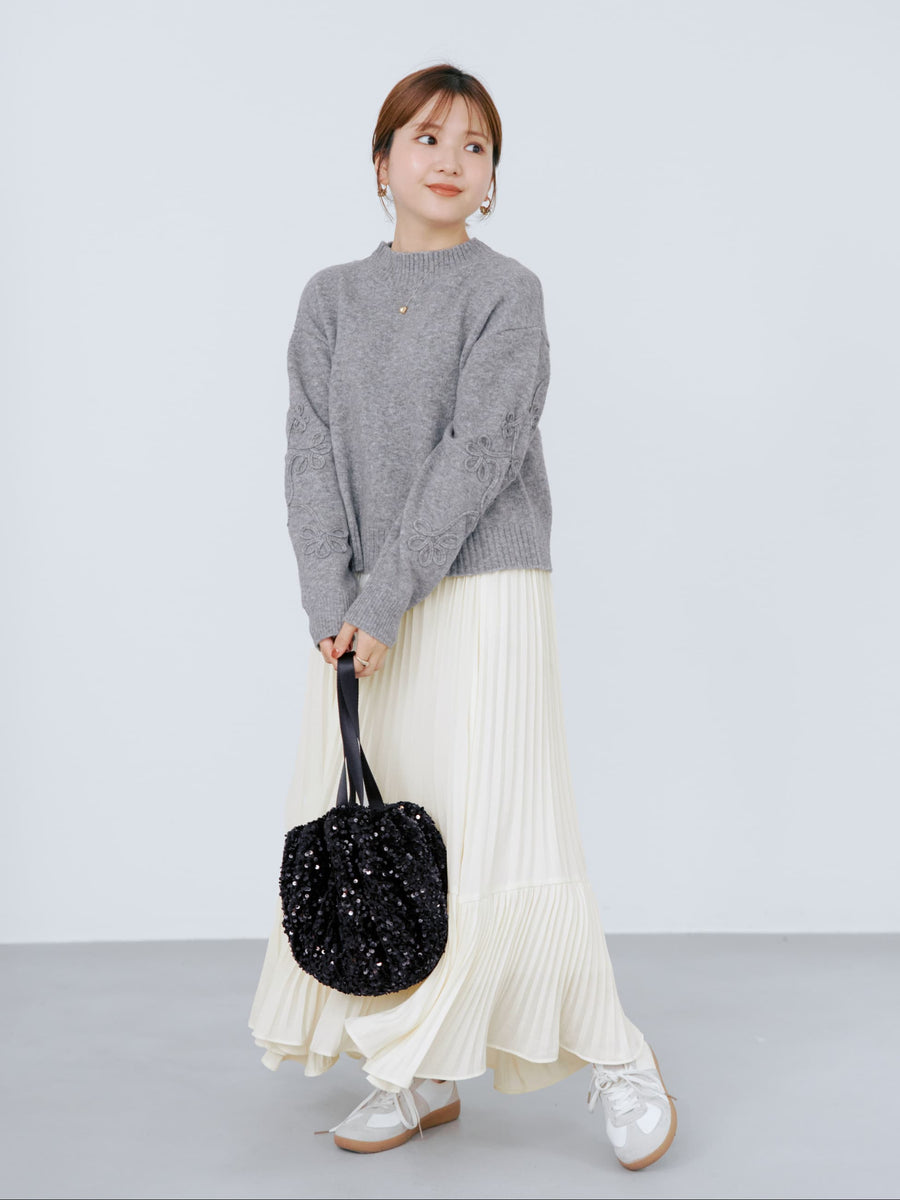 コードエンブロイダリーボトルネックニット　[通常]