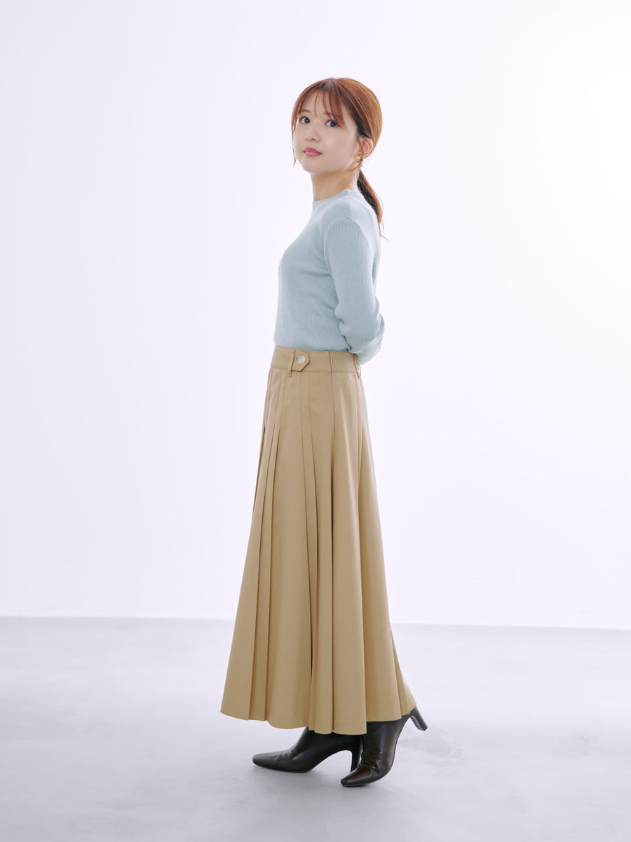 シルクウールゴールドボタンリブニット　[通常]