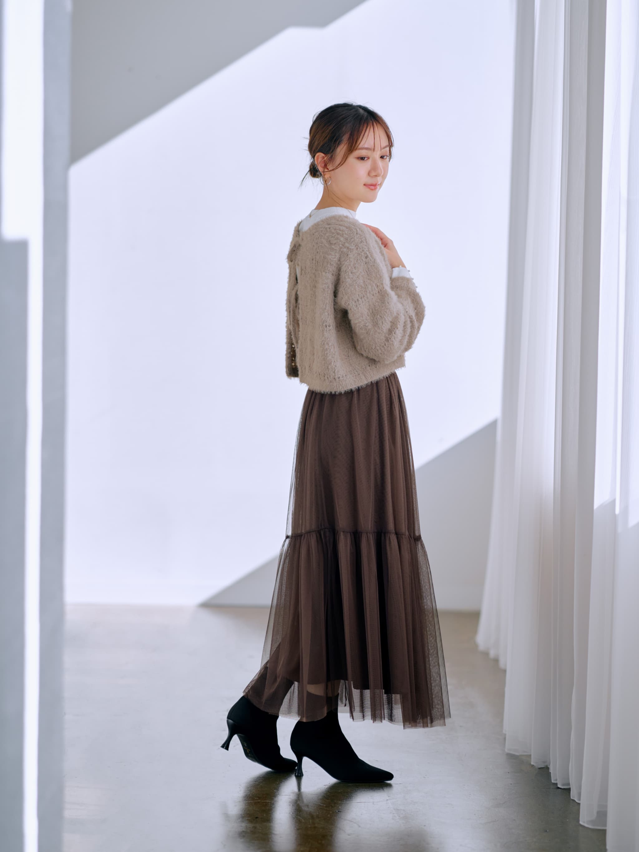 2wayフェザークロシェライクニット | 小柄・低身長女性向け