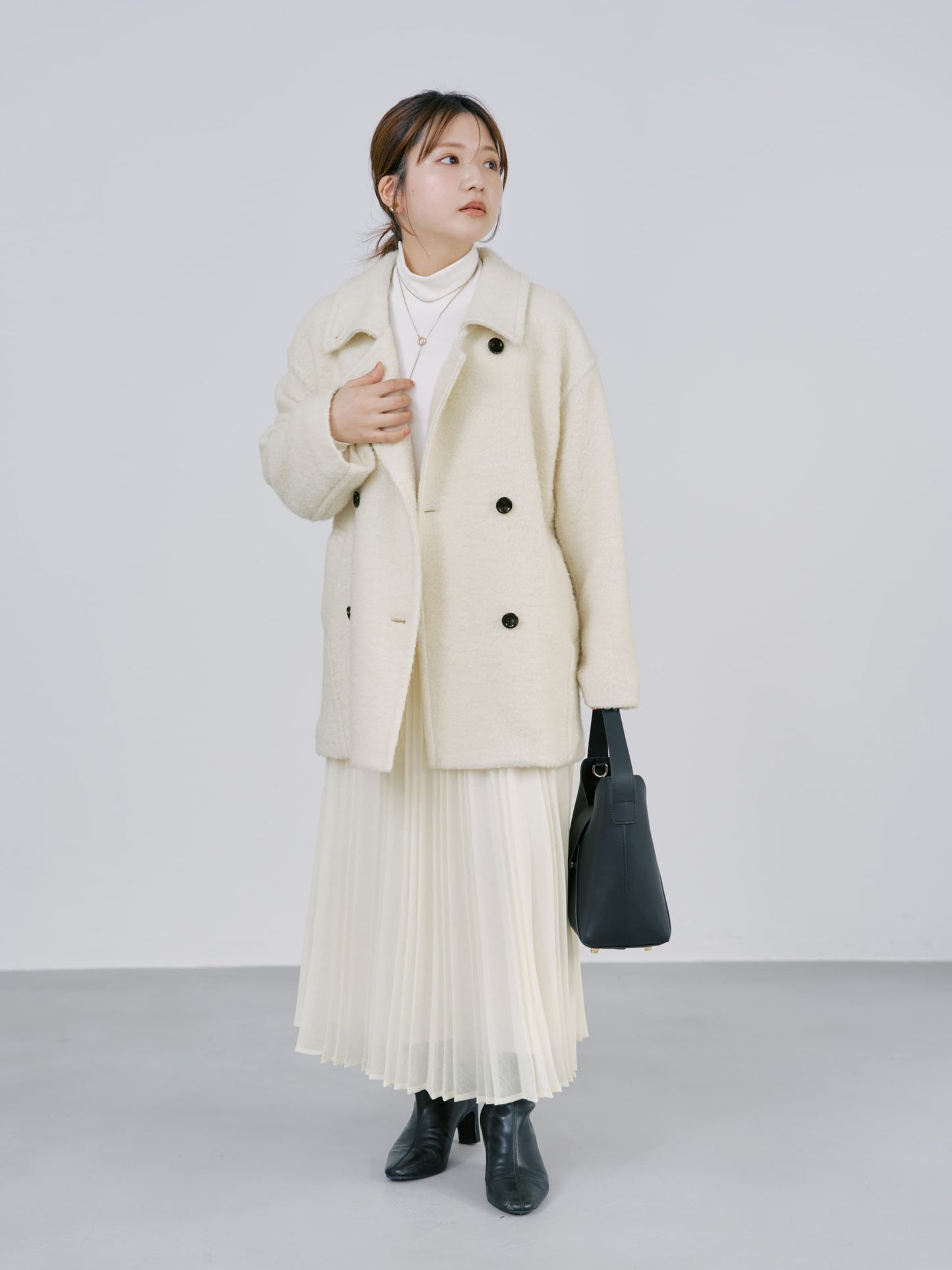 エアリーミックスプリーツスカート-short & regular　[通常]