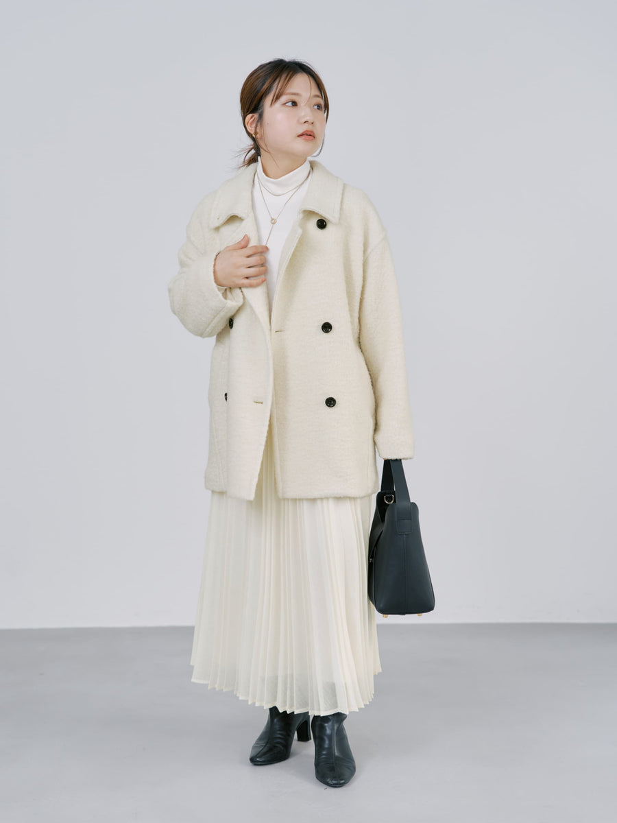 エアリーミックスプリーツスカート-short & regular　[通常]