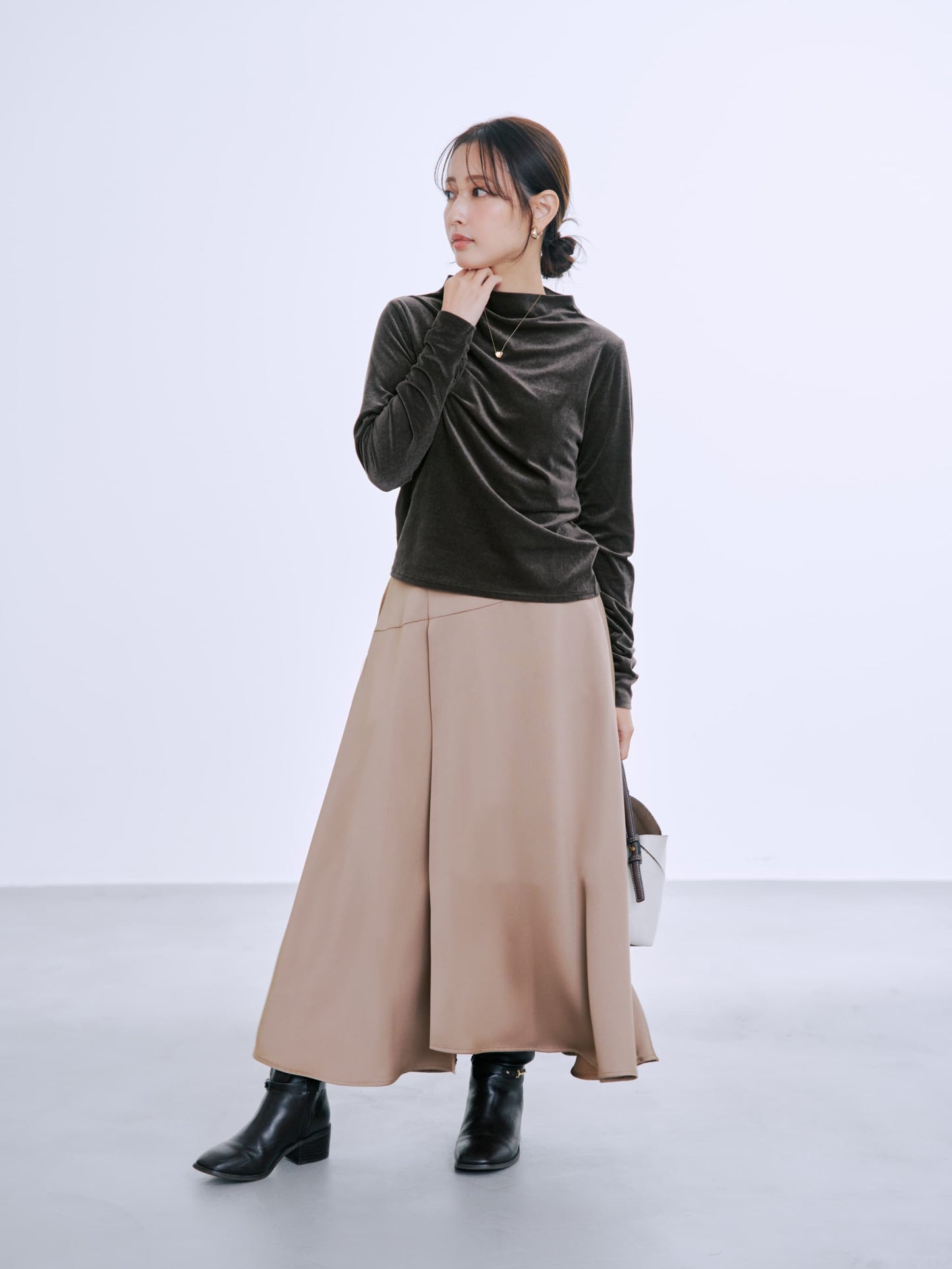 ＜sweetweb掲載＞シアーベロアギャザースリーブトップス　[通常]