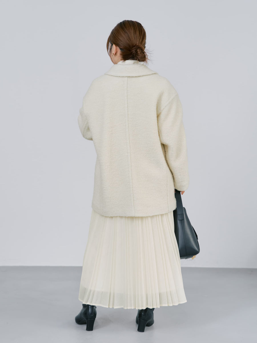 エアリーミックスプリーツスカート-short & regular　[通常]