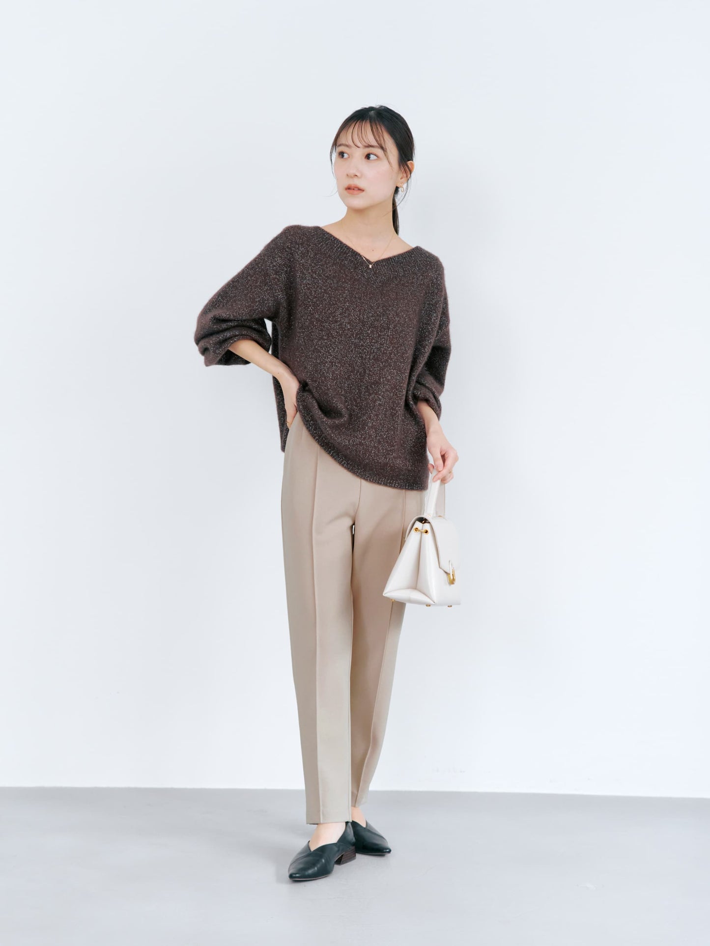 フォックスアンゴラ2wayネックニット　[通常]