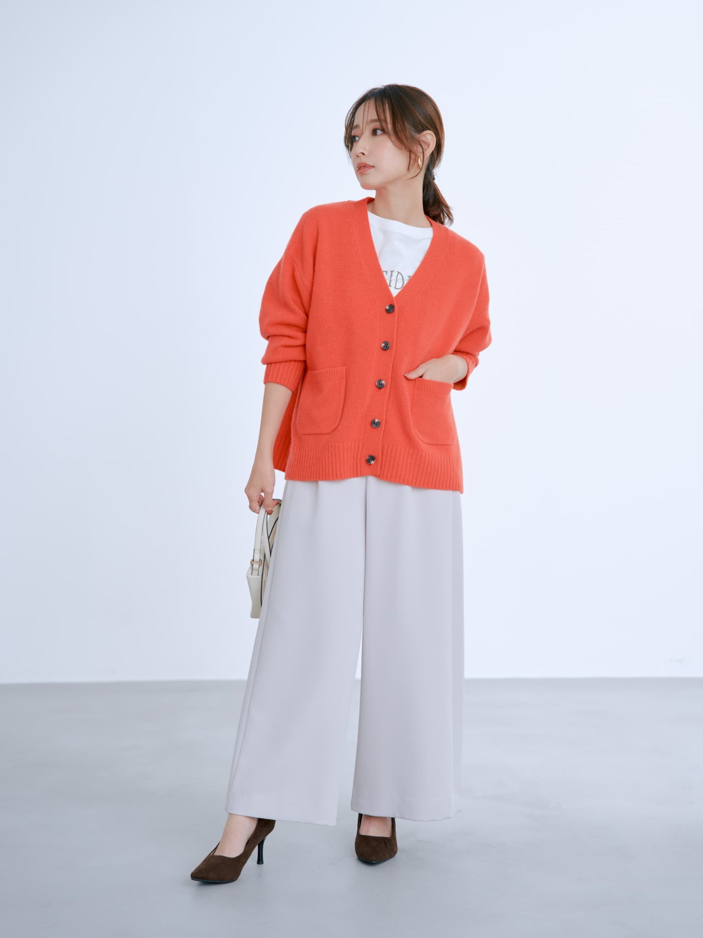 ウールカシミヤVネックロングカーディガン　[通常]